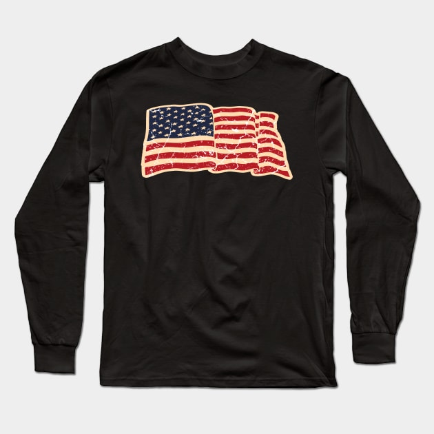 USA American Flag Long Sleeve T-Shirt by Mila46